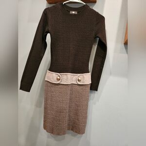 Iz Byer Black and Grey Sheath Dress Long Sleeve Mock Neck